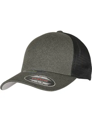 Unipanel™ Trucker Olive Black Mesh Cap - Flexfit®