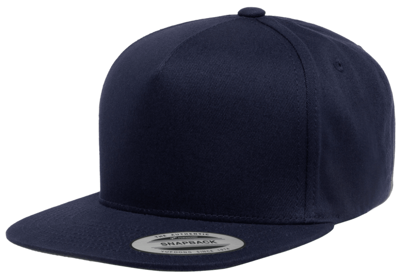 Classic 5 Panel Snapback Navy -Yupoong