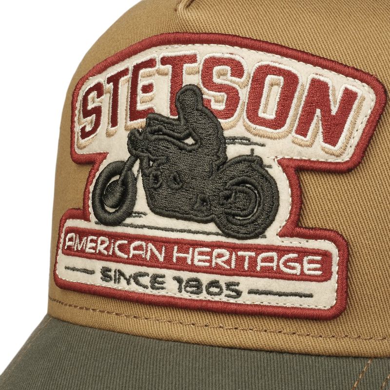 Trucker Cap Biker Motorcycle Beige/Olive/Blue - Stetson