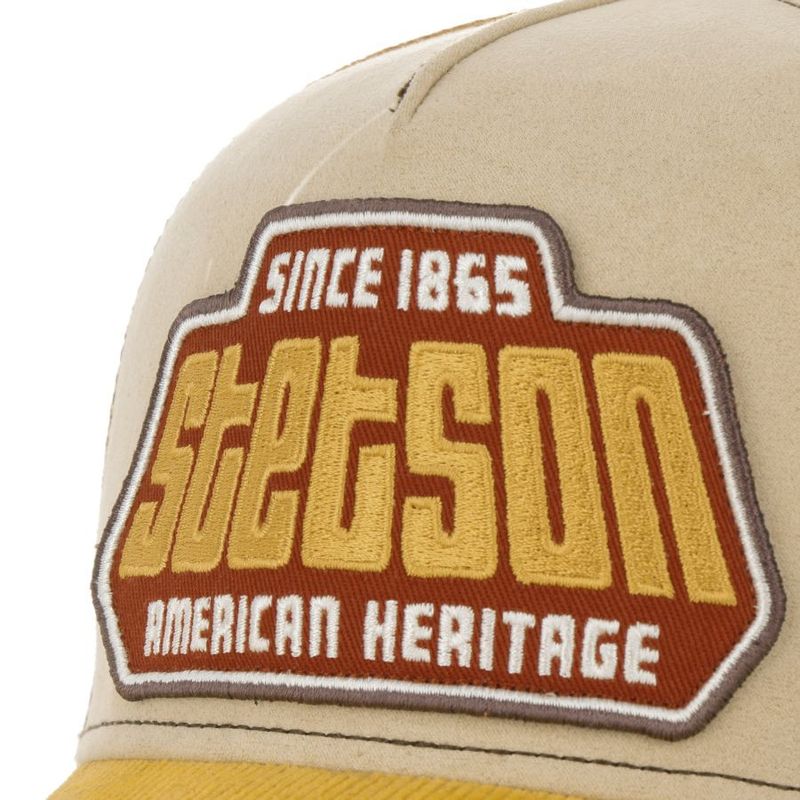 Trucker Cap Brickstone Since 1865 Beige/Rust   - Stetson