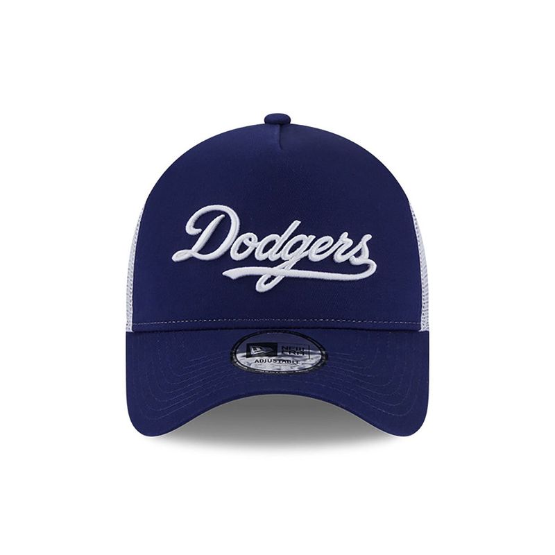 LA Dodgers Team Script Dark Blue Trucker Cap - New Era