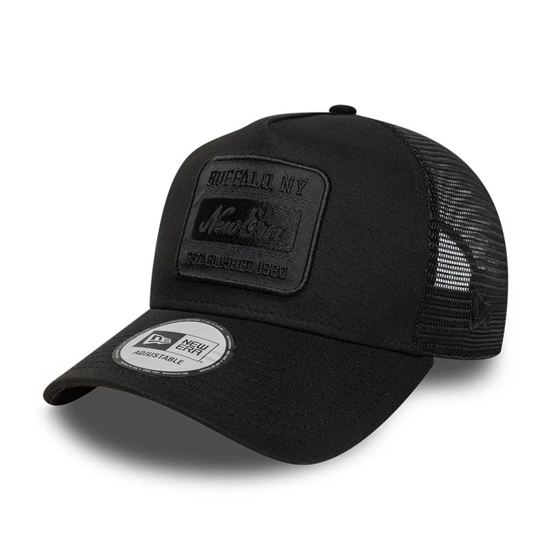 New Era Tonal Patch Black 9FORTY A-Frame Trucker Adjustable Cap