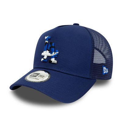 Los Angeles Dodgers Team Camo Infill Blue A-Frame Trucker - New Era