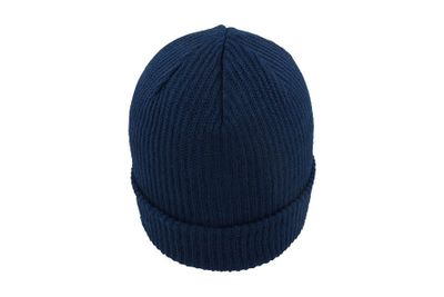 Skate Navy Fold Up Rib Beanie Navy - Atlantis