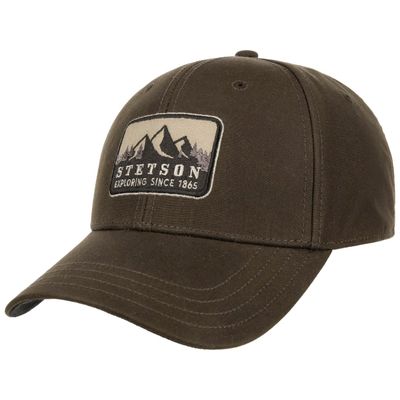 Baseball Cap Waxed Cotton Dark Brown - Stetson