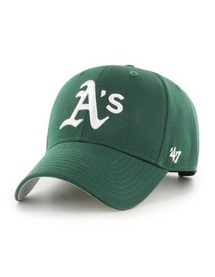 Kids MLB Oakland Athletics Keps Raised Basic MVP Dark Green Adjustable - 47 Brand