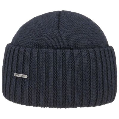 Northport Ribbed Cuff Knit Navy Merino - Stetson