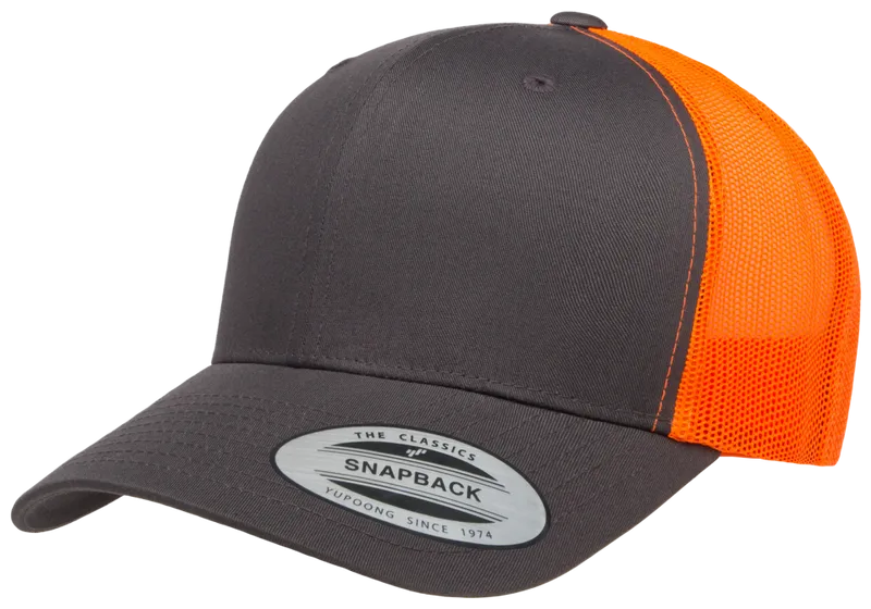 Retro Trucker 2-Tone Charcoal / Neon Orange -Yupoong