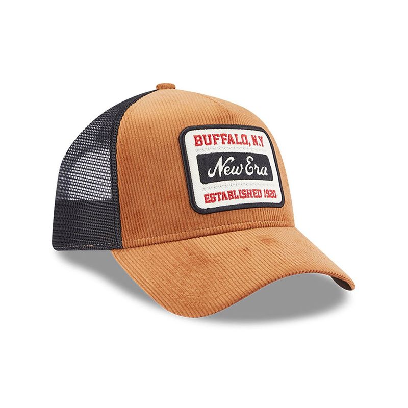 New Era Cord Brown Buffalo A-Frame Trucker Cap