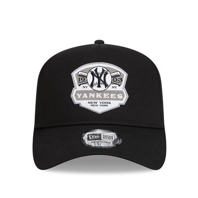 New Era New York Yankees Black Patch A-Frame Trucker  - New Era