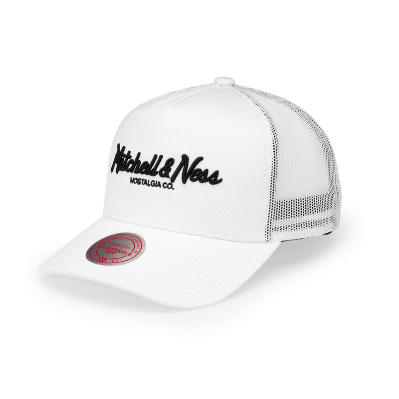 Own Brand Pinscript White/Black Trucker - Mitchell & Ness