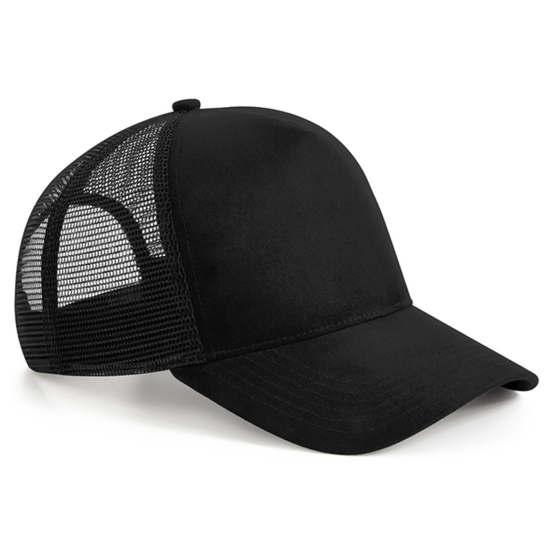 Suede Snapback Trucker Black - Beechfield