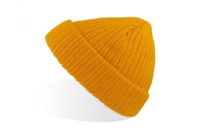 Docker Yellow Fold Up Rib Beanie Yellow - Atlantis