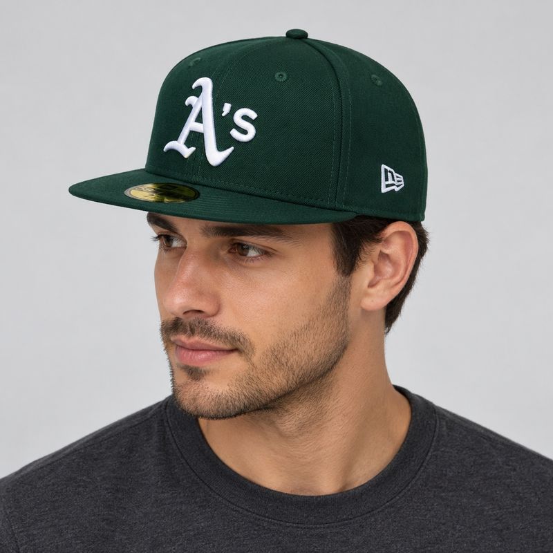 New Era 59FIFTY Oakland Athletics MLB League Essential Dark Green