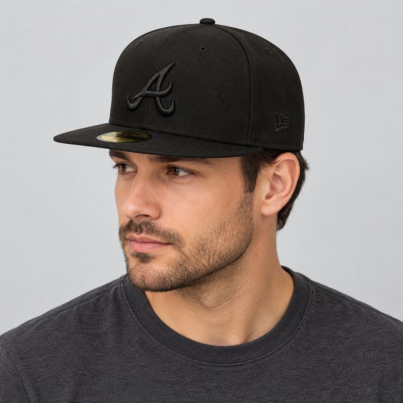 New Era 59FIFTY Atlanta Braves Black on Black