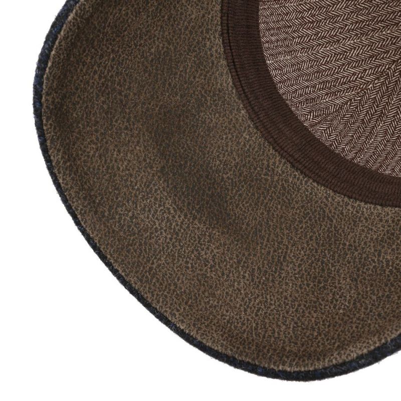 Baseball Cap Wool Herringbone Dark Grey Stetson