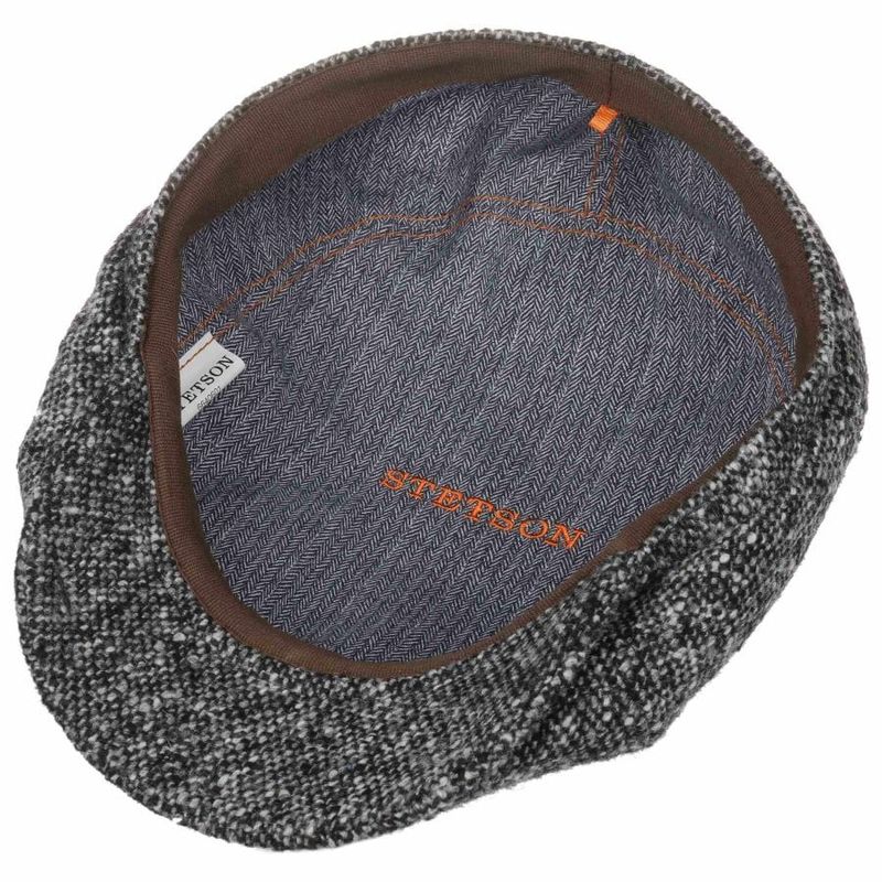 Brooklin Donegal Wool Flat Cap Black/White - Stetson