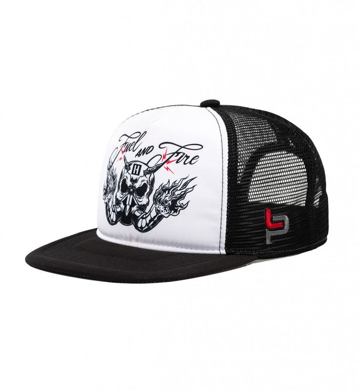 Fuel and Fire Trucker Hat Black/White  - Hoonigan