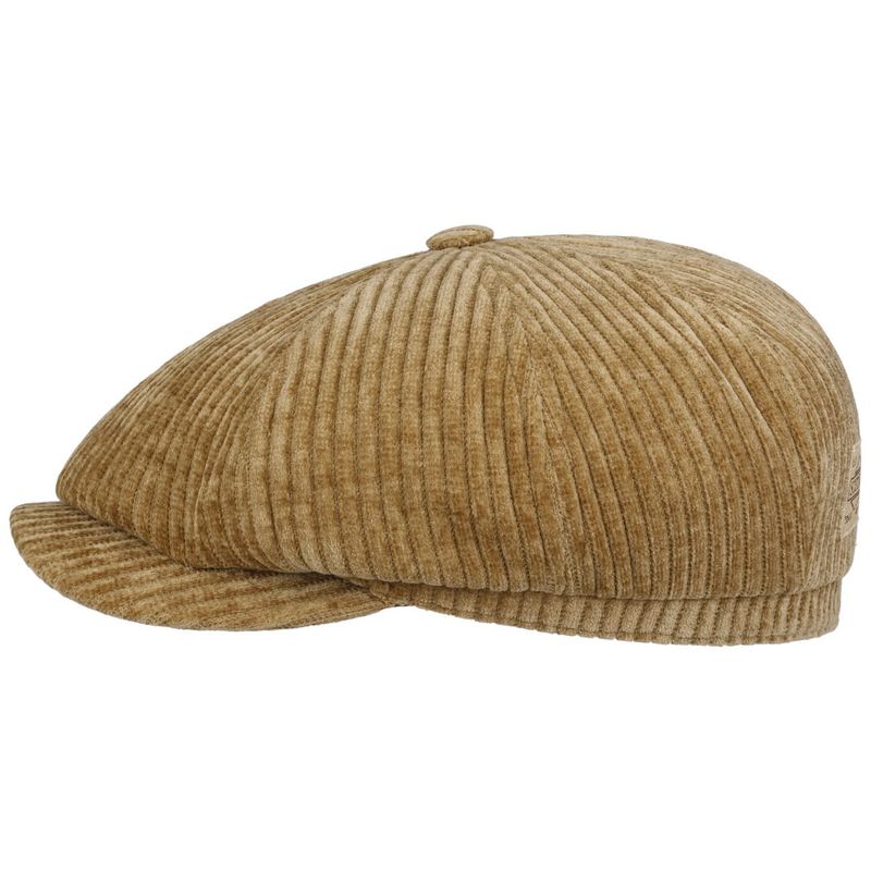 Hatteras Corduroy Jersey Flat Cap Camel - Stetson