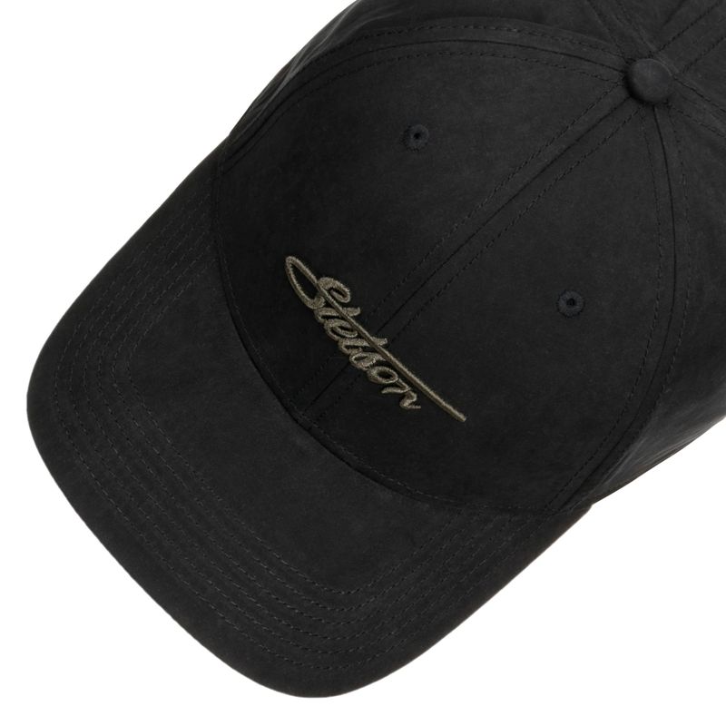 Stetson Waxed Cotton Baseball Cap Black