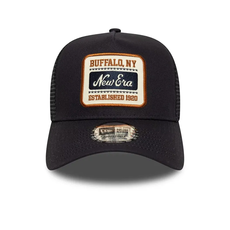 New Era Patch Navy 9FORTY A-Frame Trucker Cap