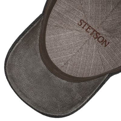 Baseball Cap Wool Herringbone Dark Grey - Stetson