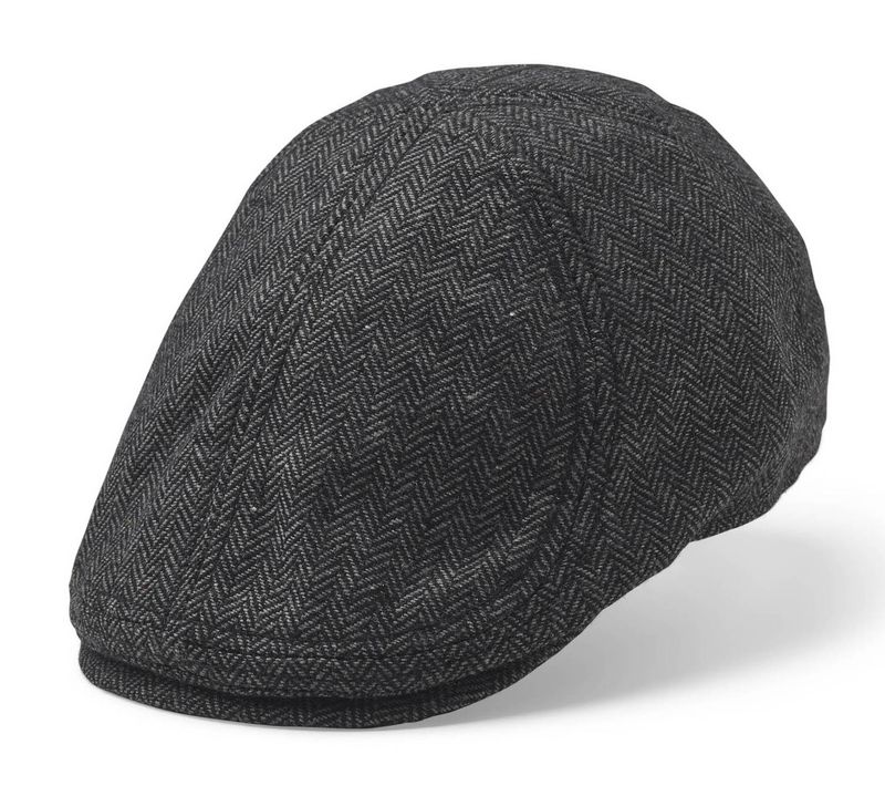 Miles Duckbill Flat Cap Black/Grey - Statewear