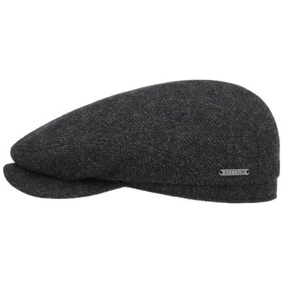 Driver Cap Wool Herringbone Dark Grey Stetson