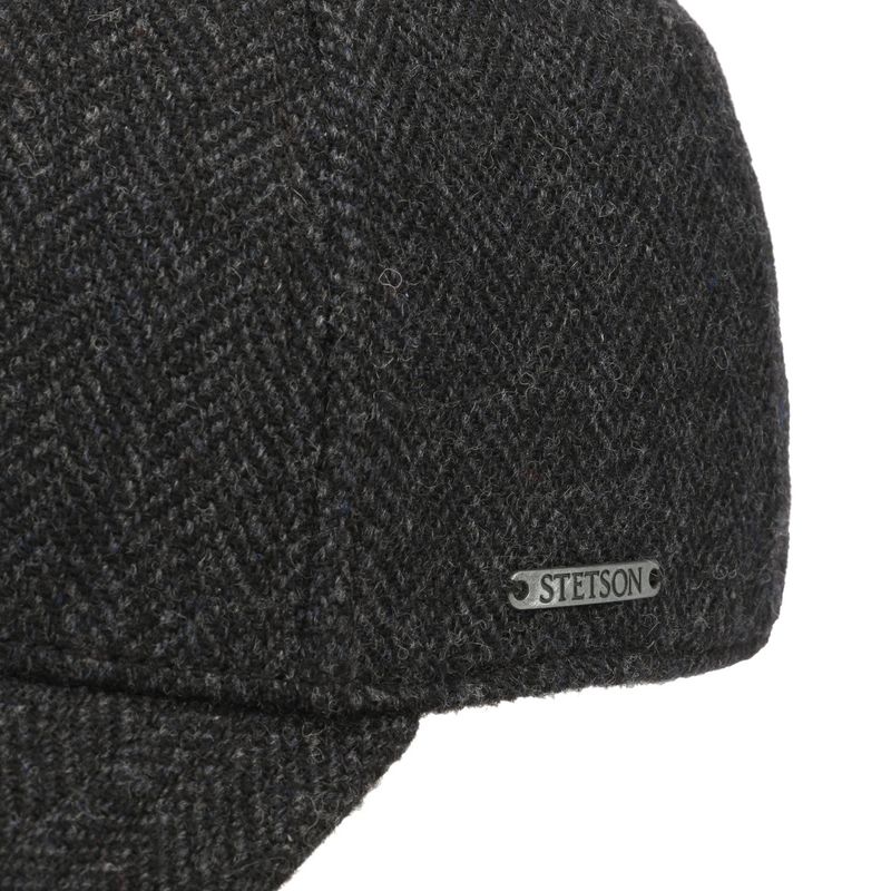 Baseball Cap Wool Herringbone Dark Grey - Stetson