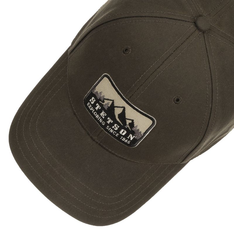 Baseball Cap Waxed Cotton Dark Brown - Stetson