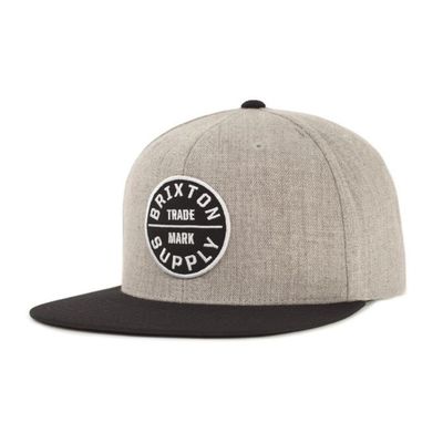 Oath III Snapback Cap Heather Grey/Black 10777  - Brixton