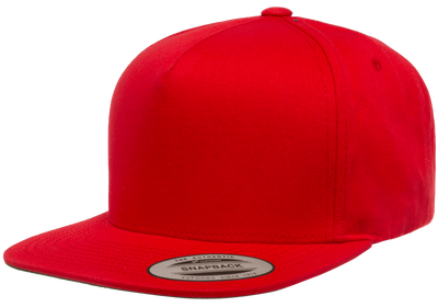 Classic 5 Panel Snapback Red -Yupoong