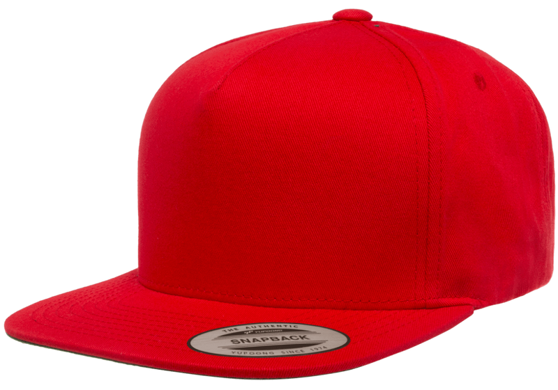 Classic 5 Panel Snapback Red -Yupoong