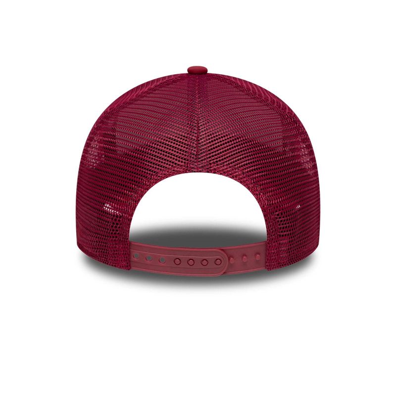 New Era Oval Foam Patch Dark Red 9FORTY A-Frame Trucker Adjustable Cap - New Era