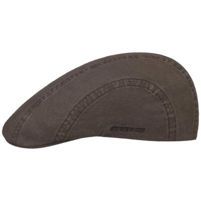 Ivy Cap Madison Delave Flat Cap Organic Cotton Brown - Stetson