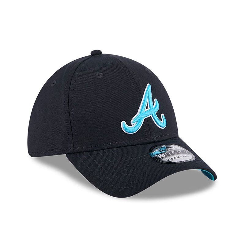 Atlanta Braves MLB Father's Day 2024 Navy 39THIRTY Stretch Fit Cap - New Era