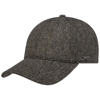 Baseball Cap Wool Herringbone Dark Brown - Stetson