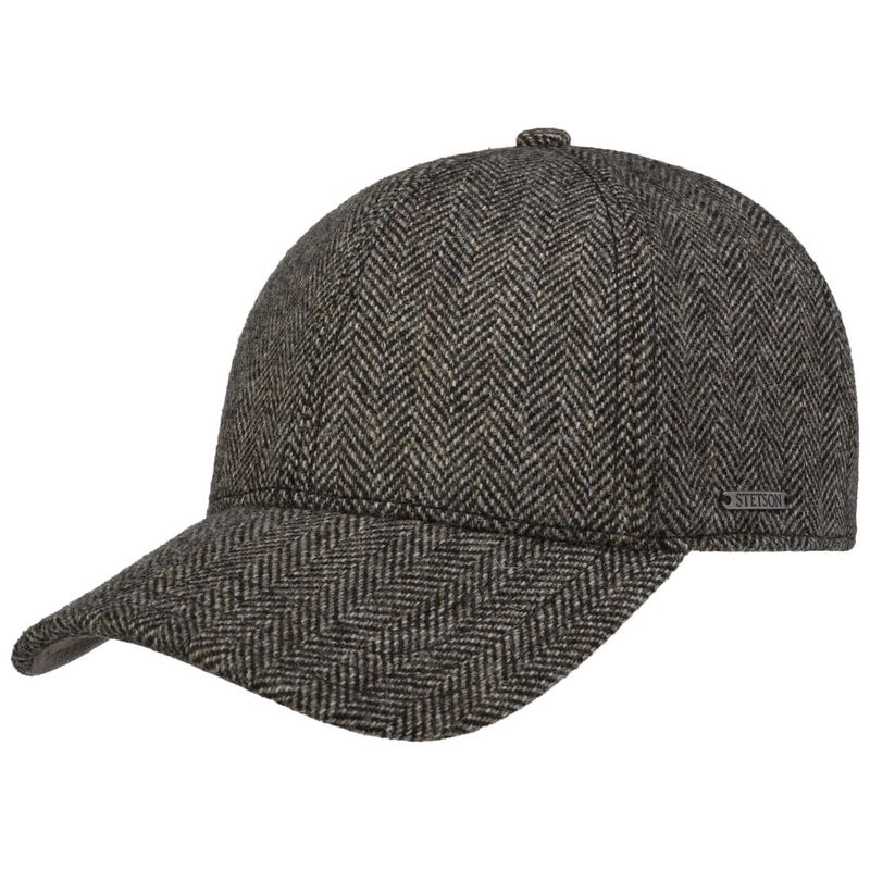 Baseball Cap Wool Herringbone Dark Brown - Stetson