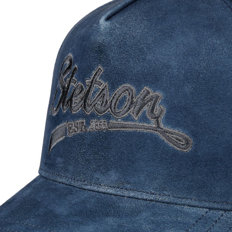 Stetson Trucker Cap Denim Leather Blue