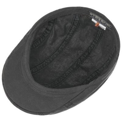 Ivy Cap Madison Delave Flat Cap Organic Cotton Black - Stetson