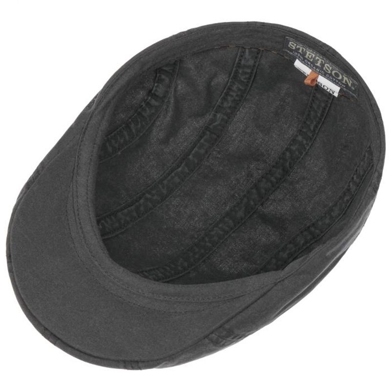 Ivy Cap Madison Delave Flat Cap Organic Cotton Black - Stetson