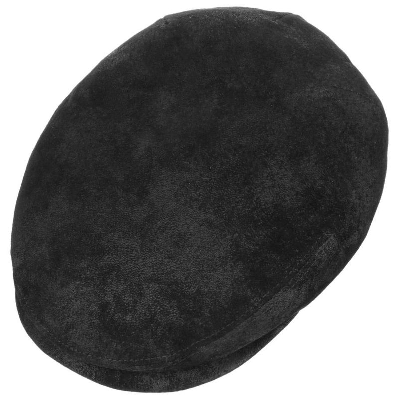 Kent Pigskin Flat Cap With Ear Flaps Black - Stetson
