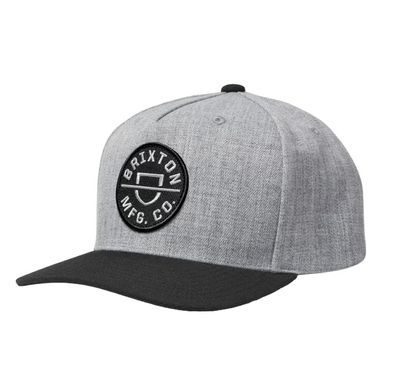 CREST NETPLUS SNAPBACK- Heather Grey/Black - Brixton