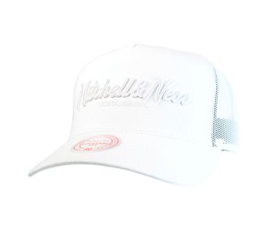 Own Brand Pinscript White/White Trucker - Mitchell & Ness