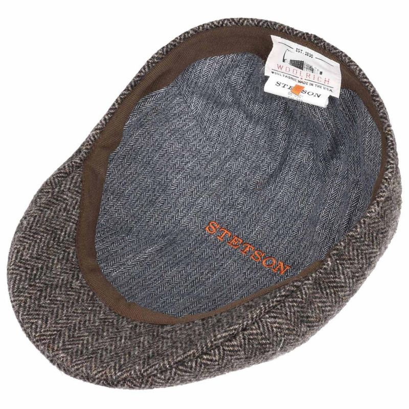 Texas Wool Herringbone Flat Cap Antra- Melange - Stetson