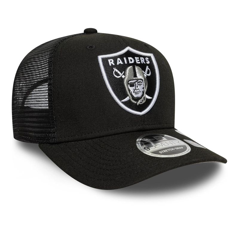 Las Vegas Raiders NFL Official Team Colour Black 9SEVENTY Stretch Snap Adjustable Cap - New Era