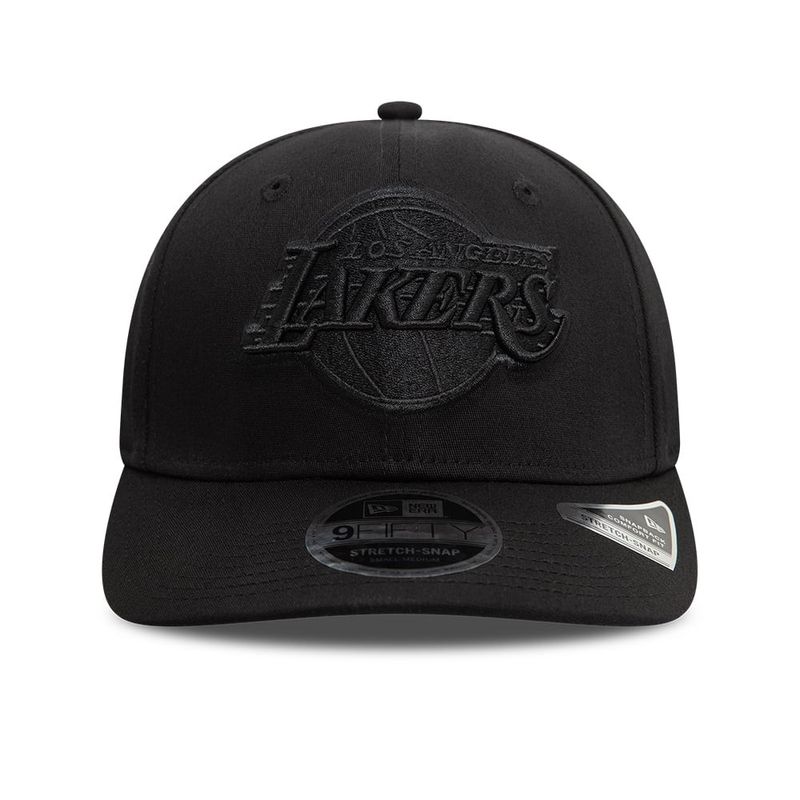 LA Lakers Black On Black 9FIFTY Stretch Snap Cap - New Era