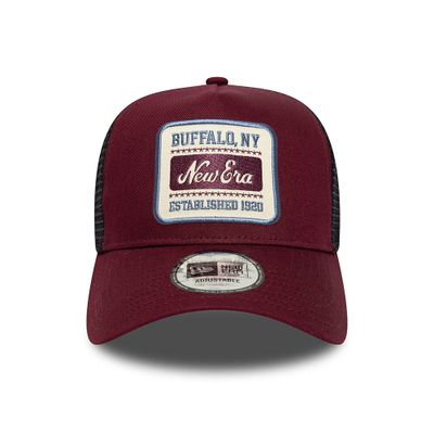 New Era Patch Dark Red 9FORTY A-Frame Trucker Cap