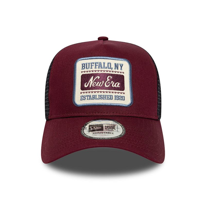 New Era Patch Dark Red 9FORTY A-Frame Trucker Cap