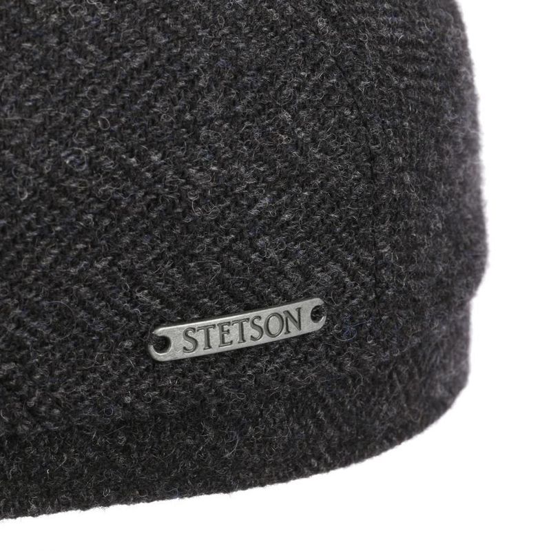 Driver Cap Wool Herringbone Dark Grey Stetson